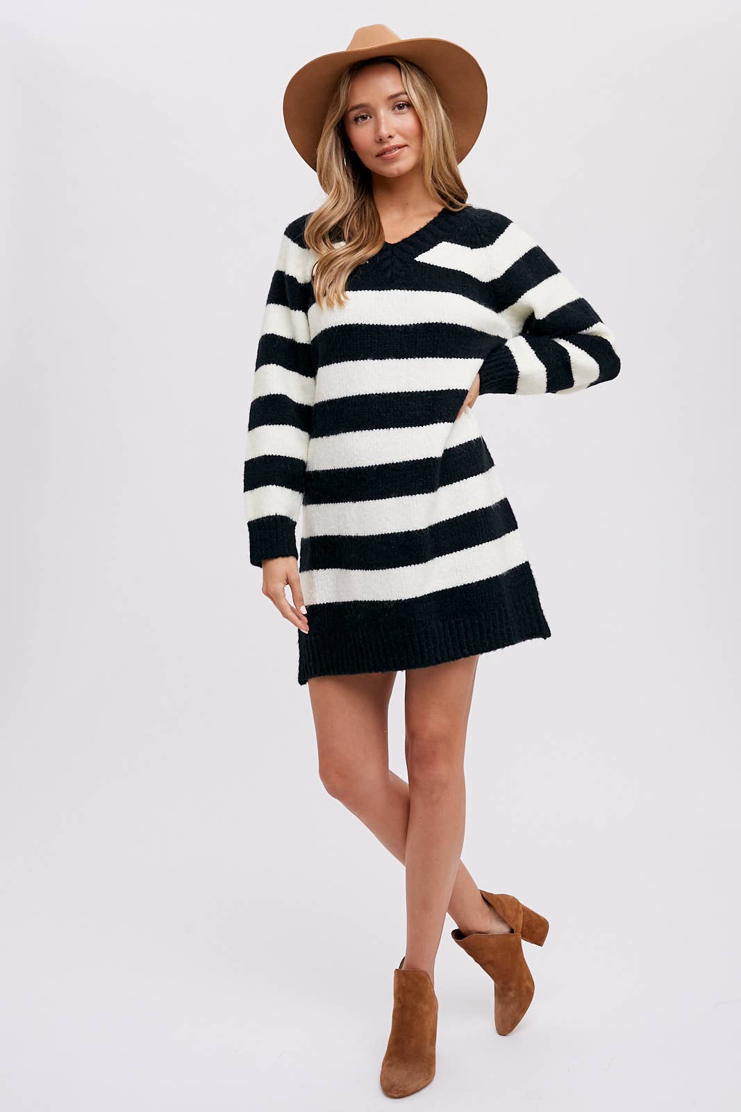 STRIPED SWEATER DRESS