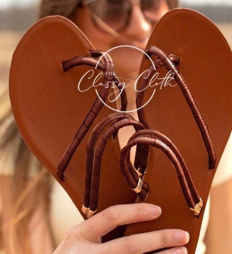 Santorini Sandals - Coffee RTS