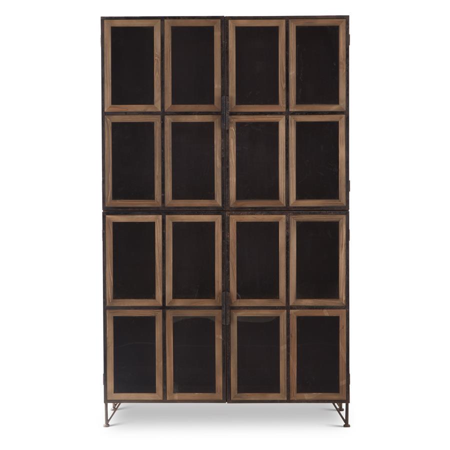 73.5 Inch Dark Metal & Wood Modern Cabinet