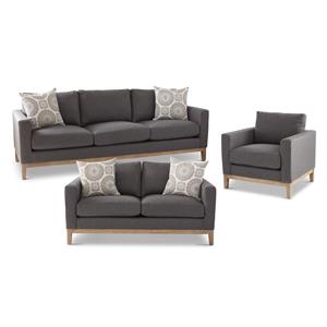 90 Inch Zeus Charcoal Sofa