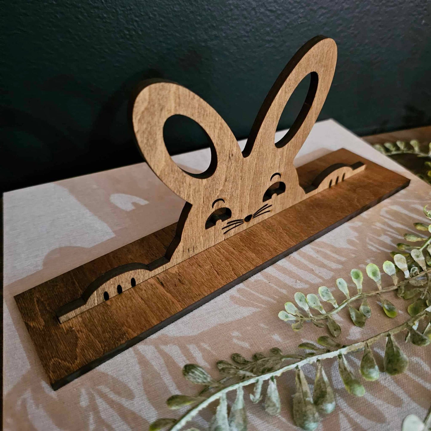 Peek-A-Boo Bunny Easter Decor Tiered Tray Sign Spring Decor