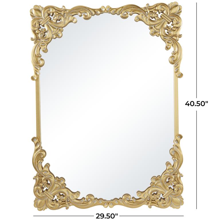 Wood and Metal frame mirror gold, 30"w 41"h