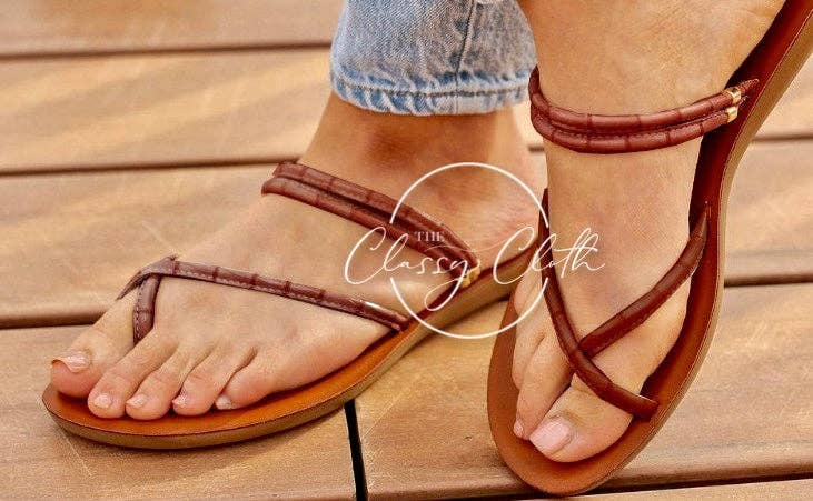 Santorini Sandals - Coffee RTS