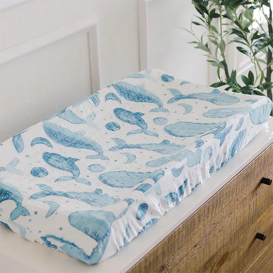 Changing Pad Cover, Caspian, Whales