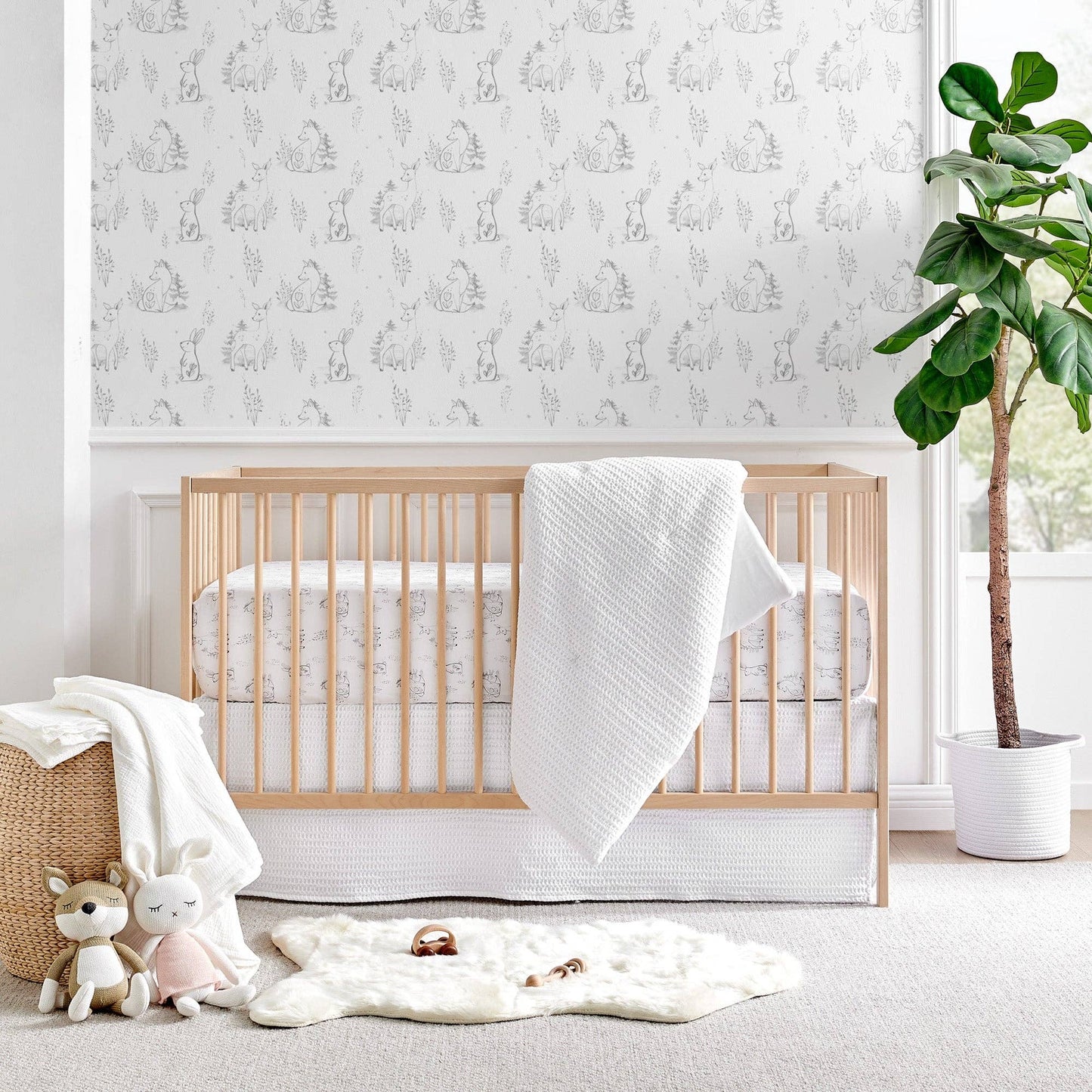 Mills Waffle White Crib Fitted Sheet