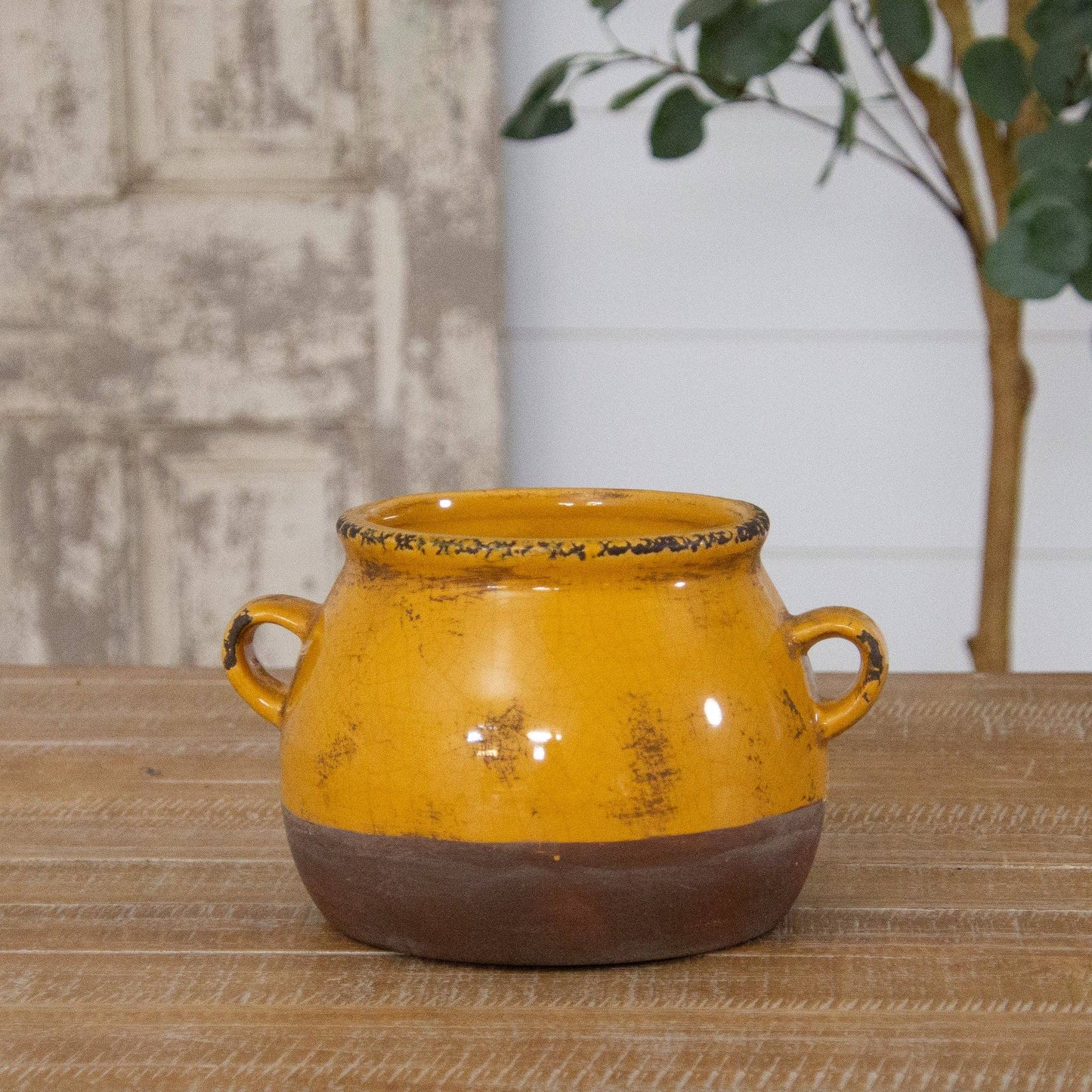 Pottery - Ocher and Brown with Handles