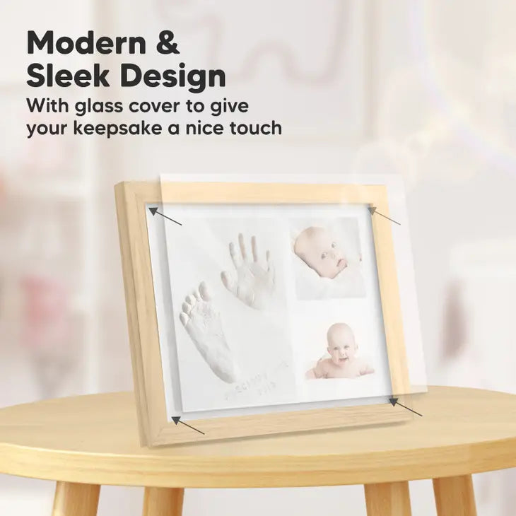 Baby Handprint, Footprint Keepsake Solo Frame | Ash Wood