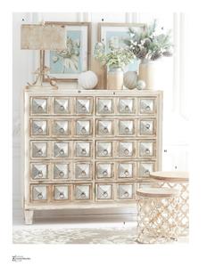 50 Inch Whitewashed 10 Drawer Chest w Inset Tin Raised Square