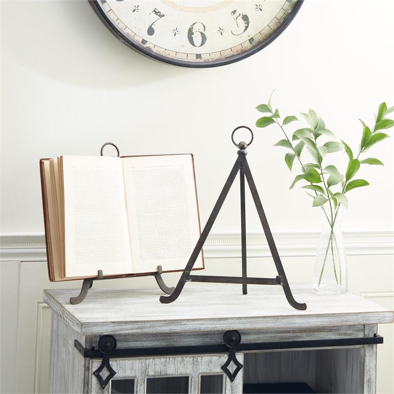 BRONZE METAL DISPLAY EASEL WITH FOLDABLE STAND