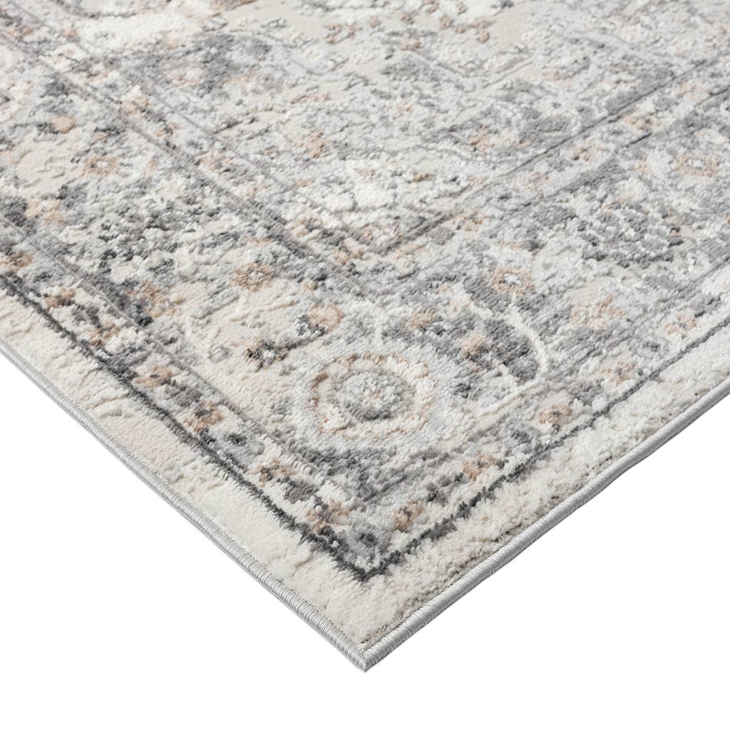 Medallion Woven Area Rug, Gray