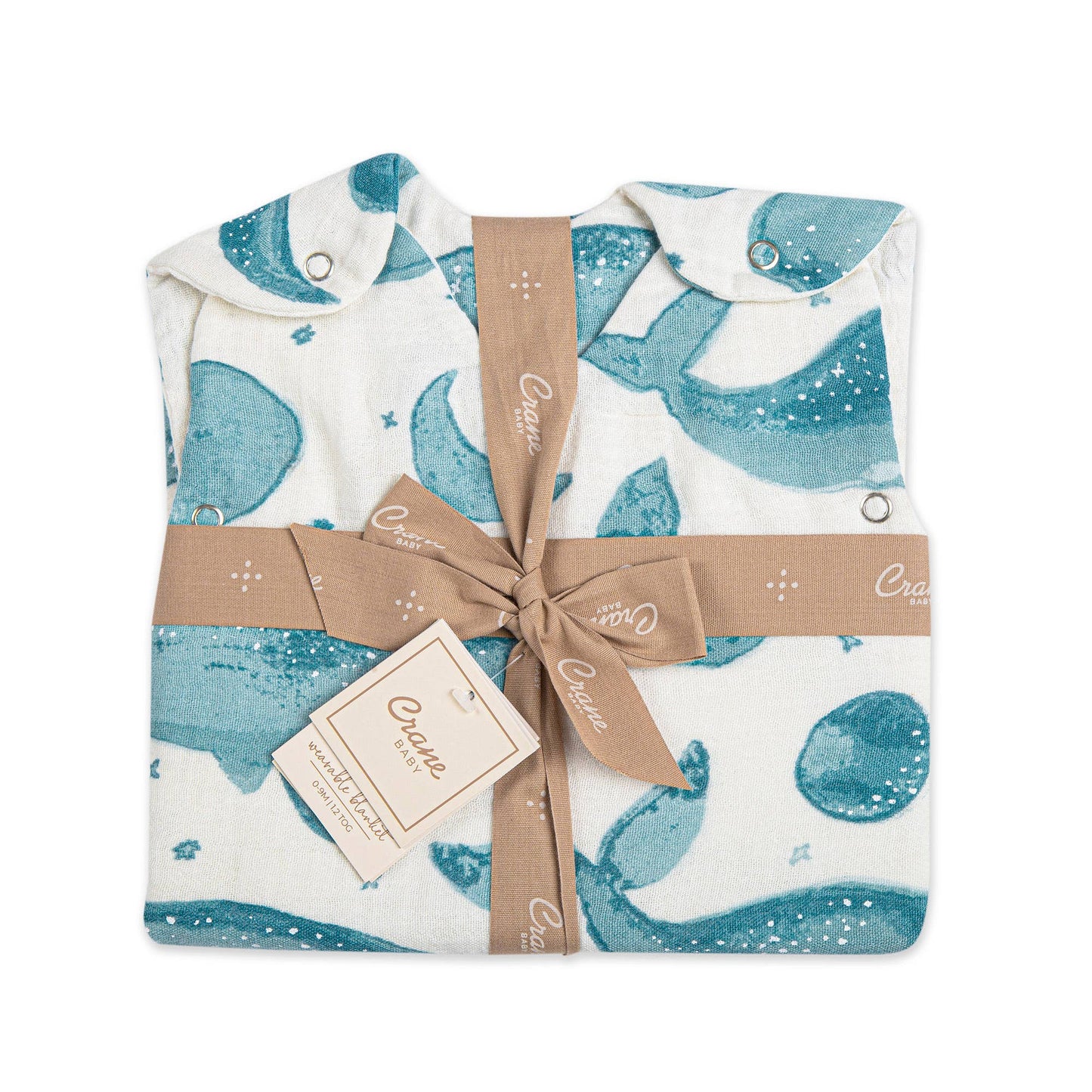 Caspian Wearable Blanket 0-9Mo. (Muslin Whale Print)