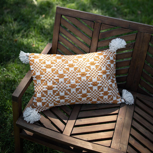 Bobbi 14x22 Orange Fall Decor Outdoor Indoor Filled Pillow