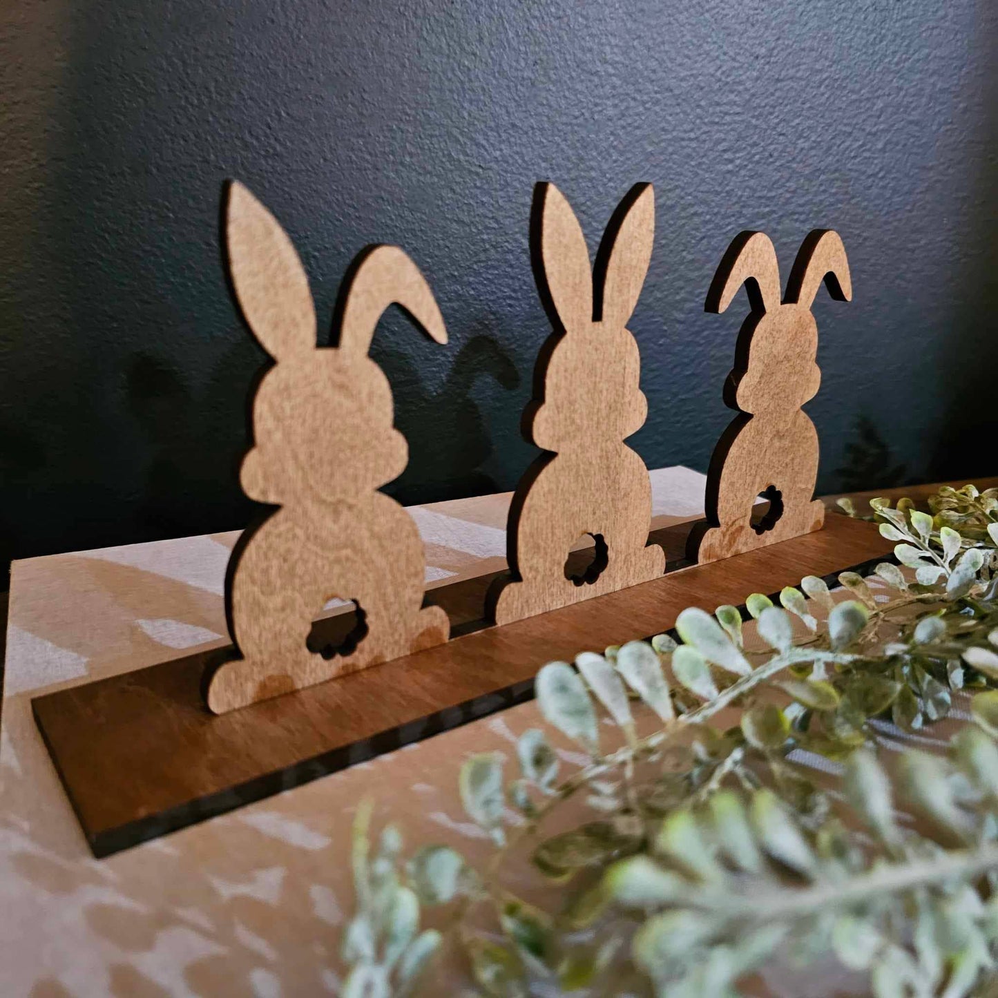 3 Bunny Easter Decor Tiered Tray Sign Spring Decor Rabbit