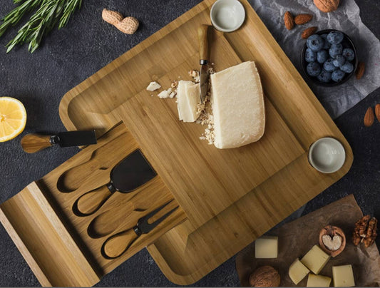 Charcuterie Board with Slide out Tools