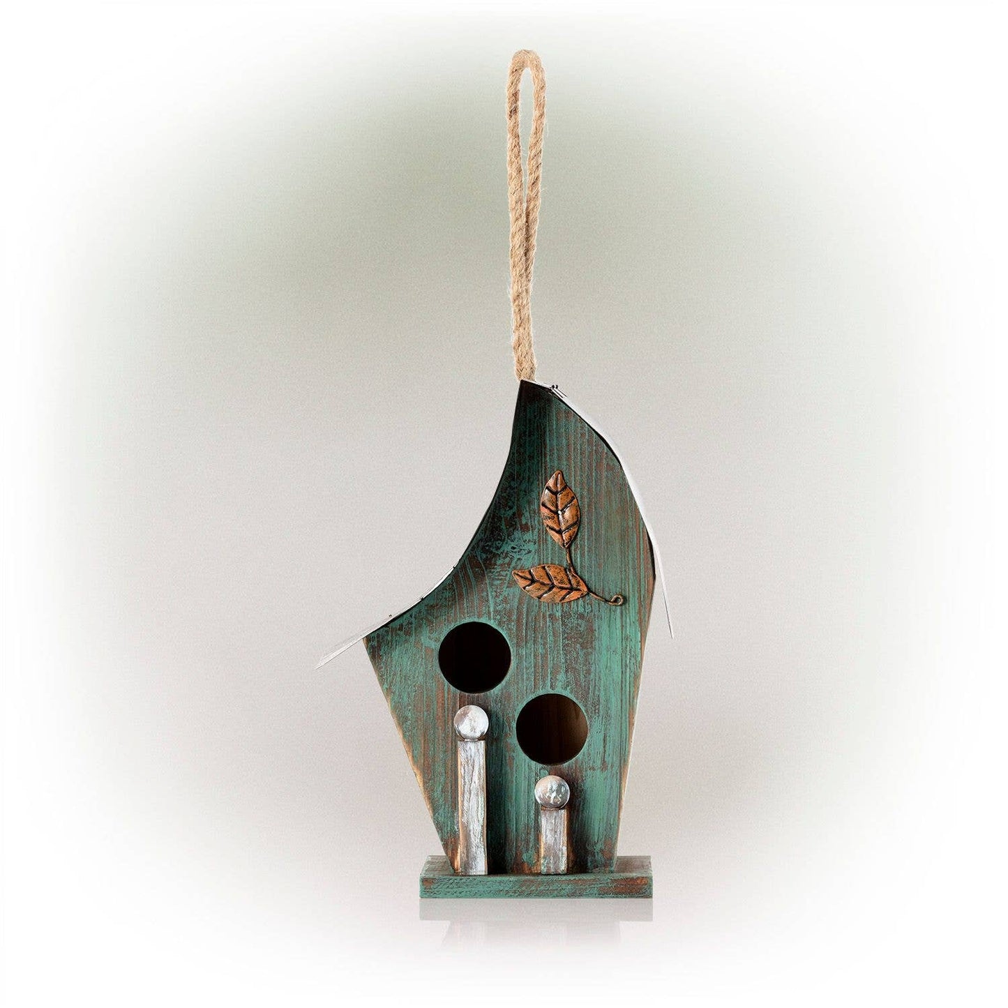 Turquoise Artful Wooden Birdhouse