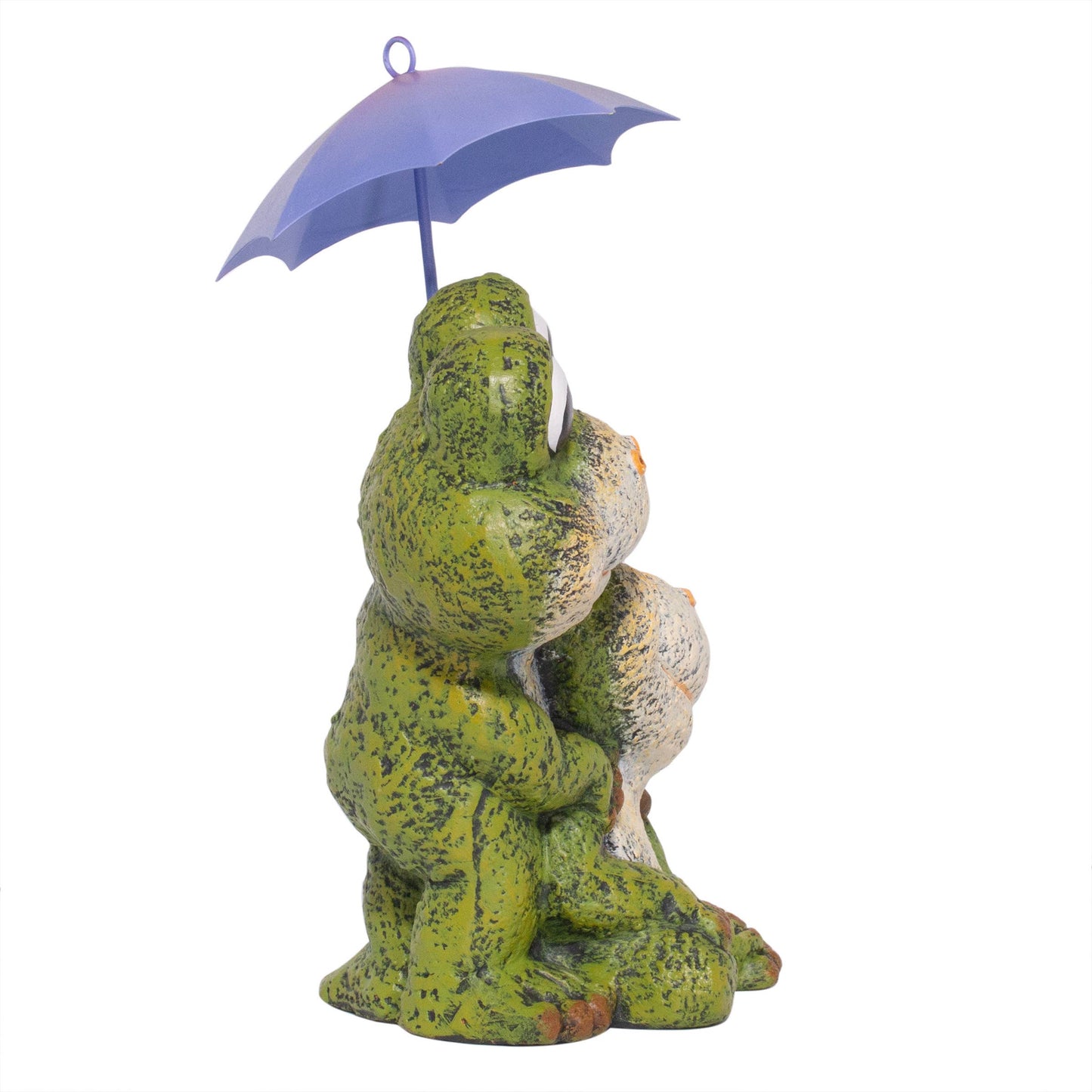 Frog Duo with Purple Umbrella Statue