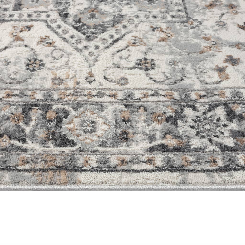 Medallion Woven Area Rug, Gray