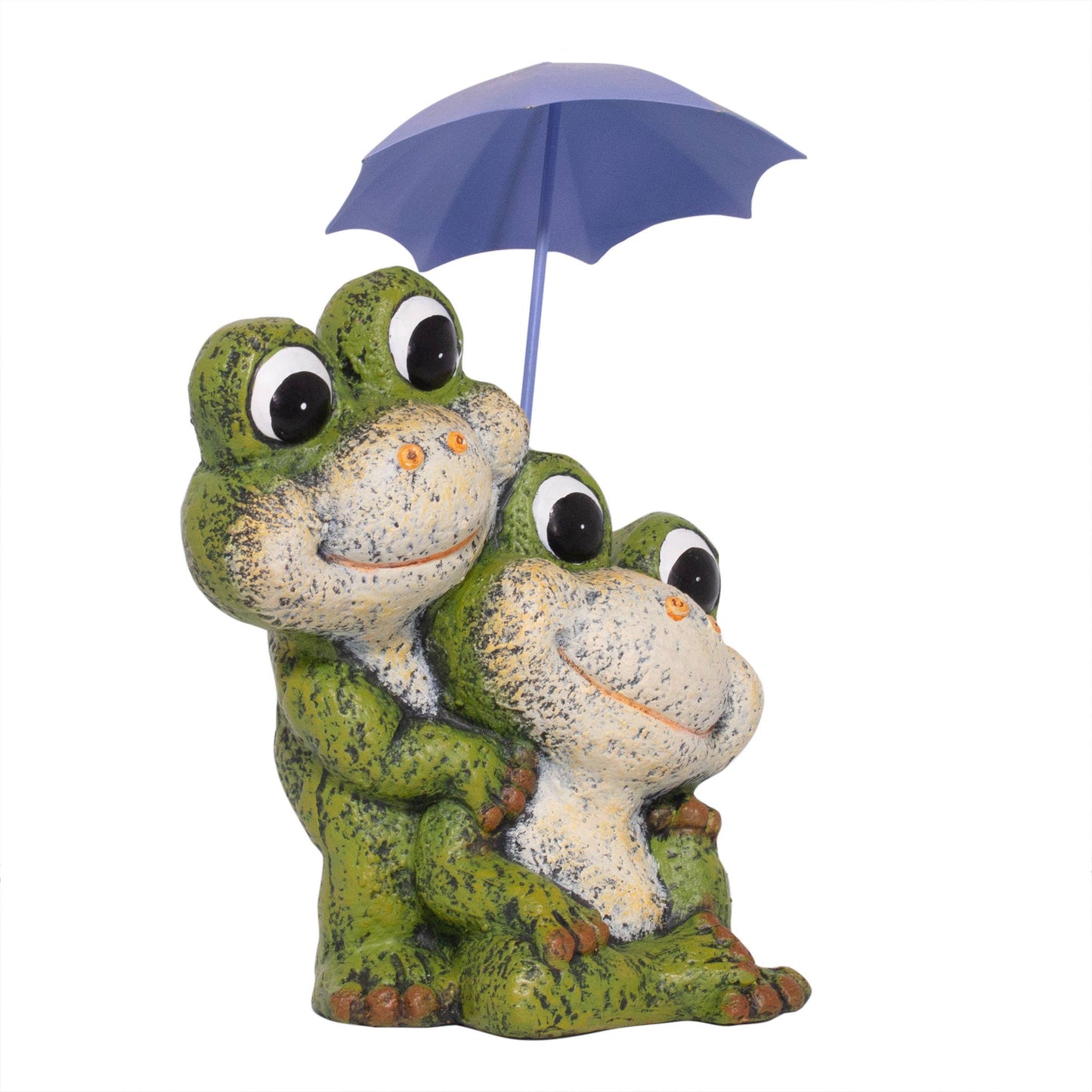 Frog Duo with Purple Umbrella Statue