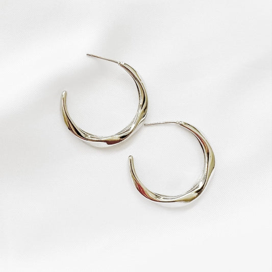 Silver White Gold Filled Hoops