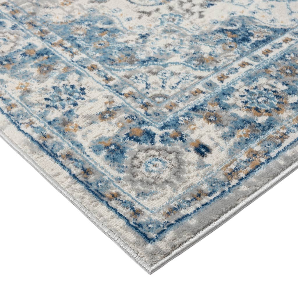 Medallion Woven Area Rug, Blue