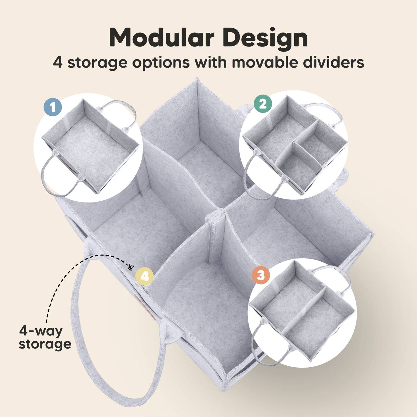 Original Baby Diaper Caddy Organizer for Nursery, Storage