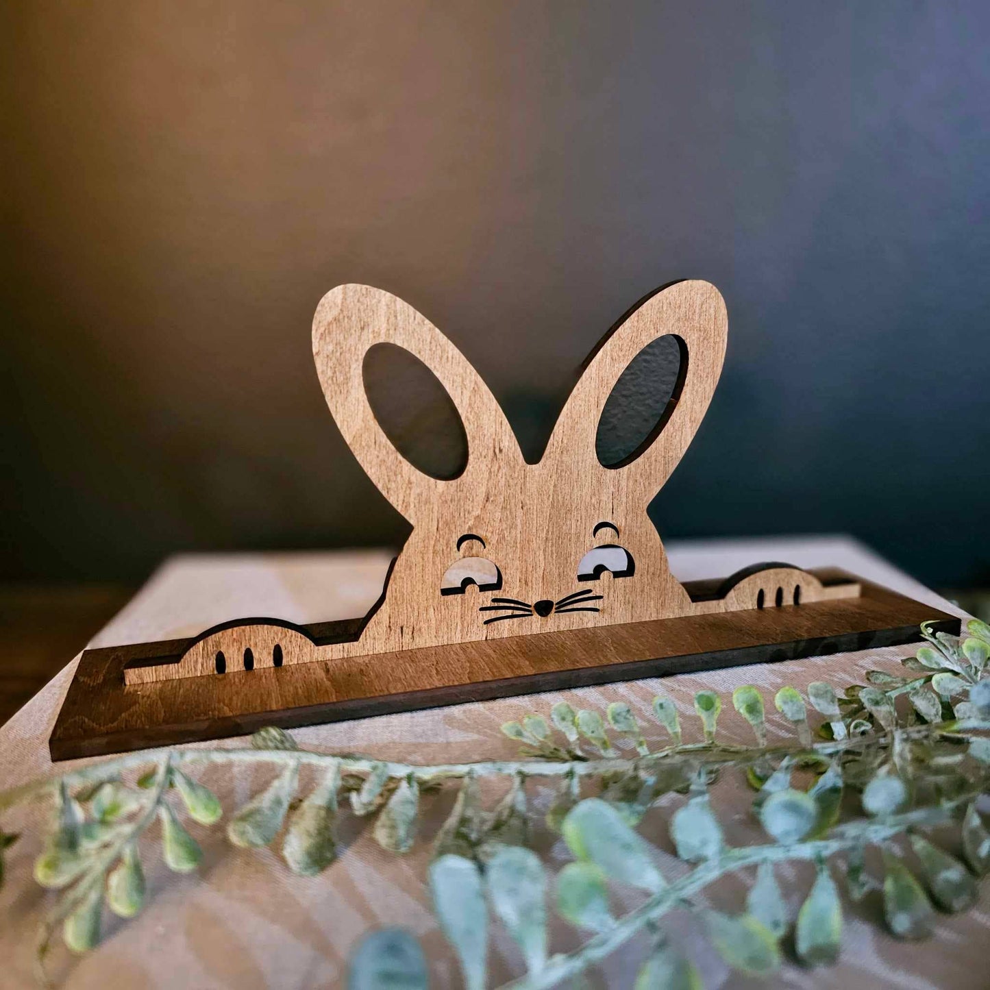 Peek-A-Boo Bunny Easter Decor Tiered Tray Sign Spring Decor