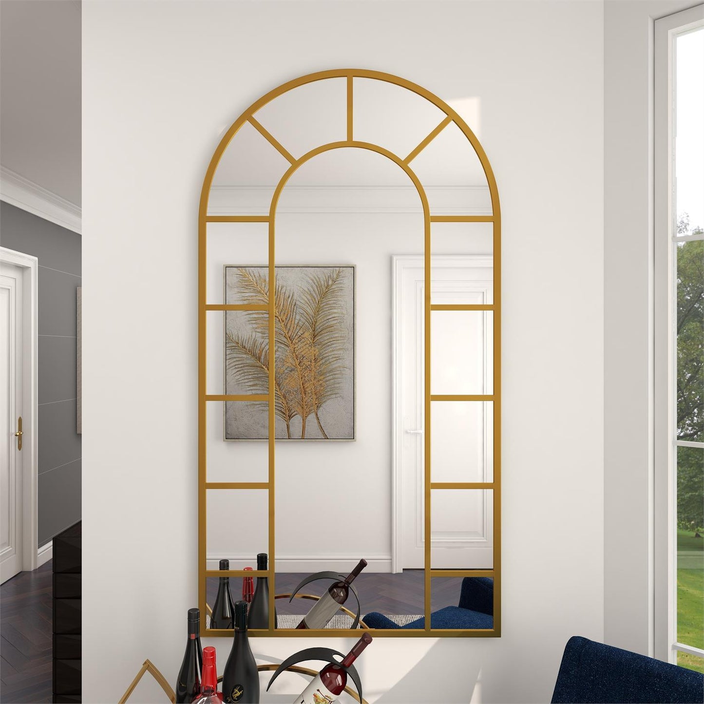 Gold Arch Wall Mirror  32W 60H