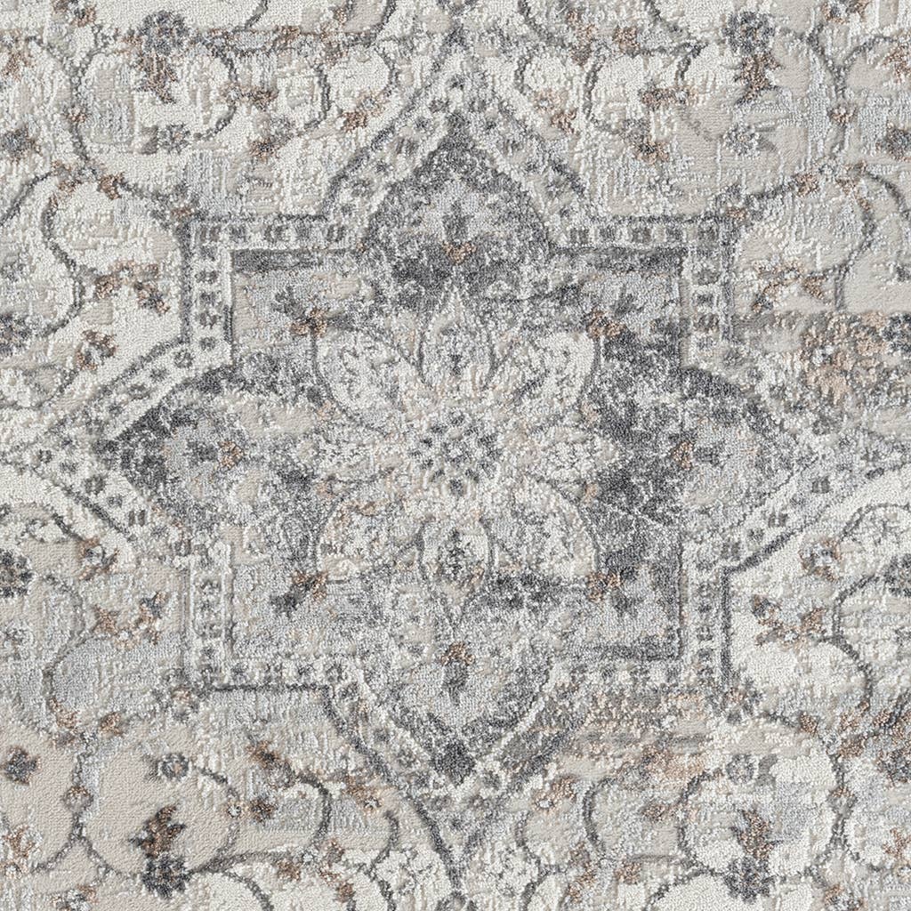 Medallion Woven Area Rug, Gray