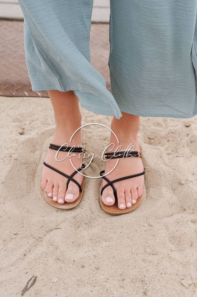 Santorini Sandals - Black RTS