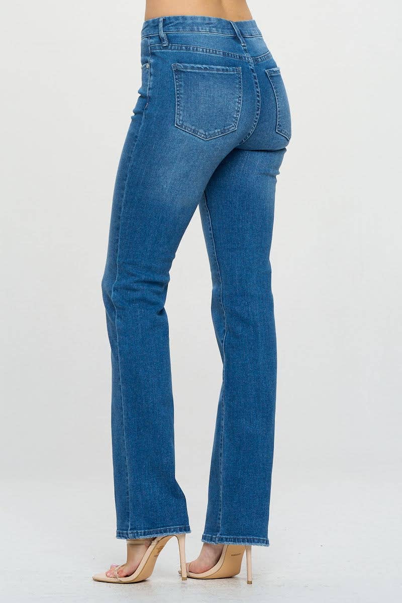 Medium Wash - Mid Rise Classic Boot Cut Jeans