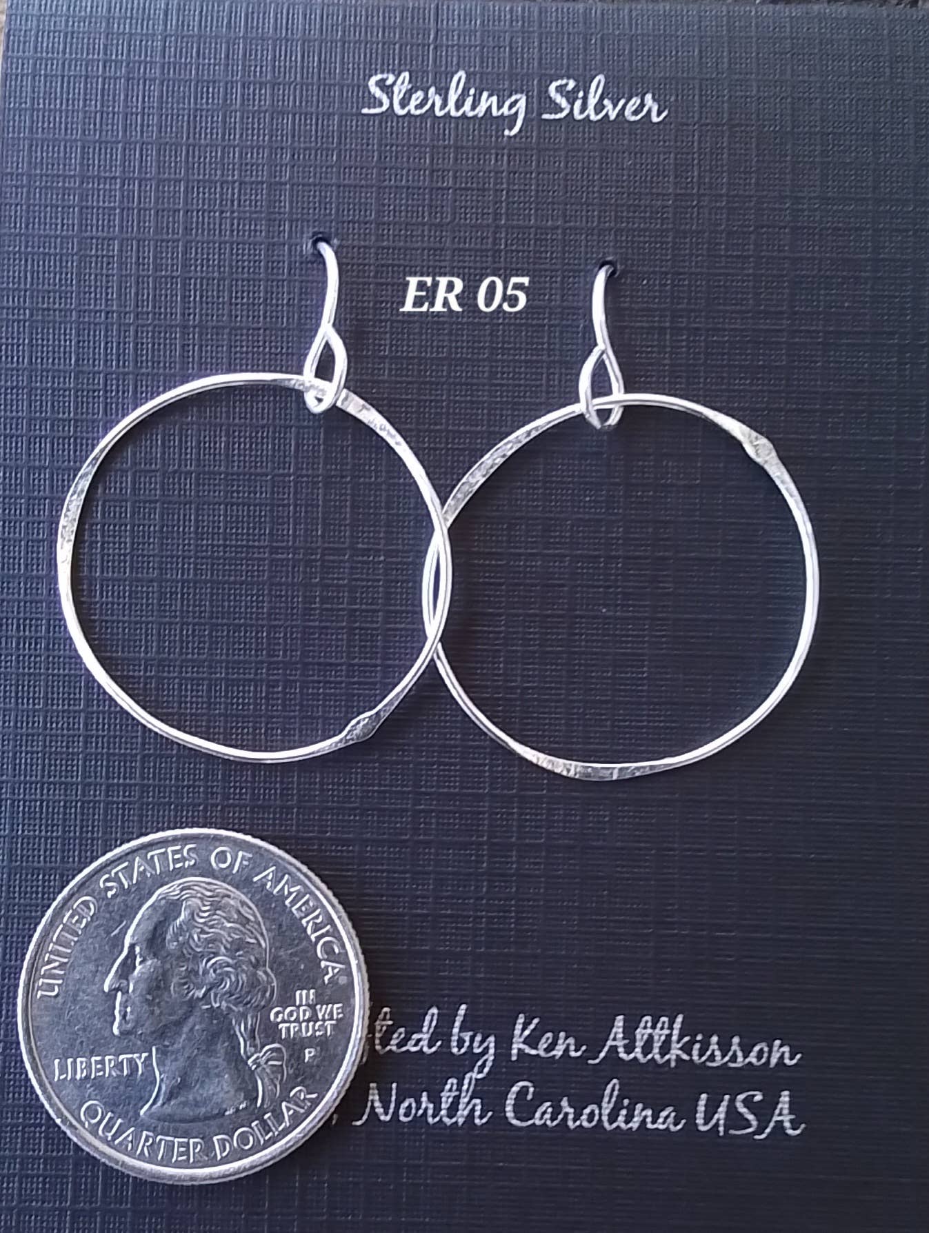 Sterling Silver Earrings Large Circle