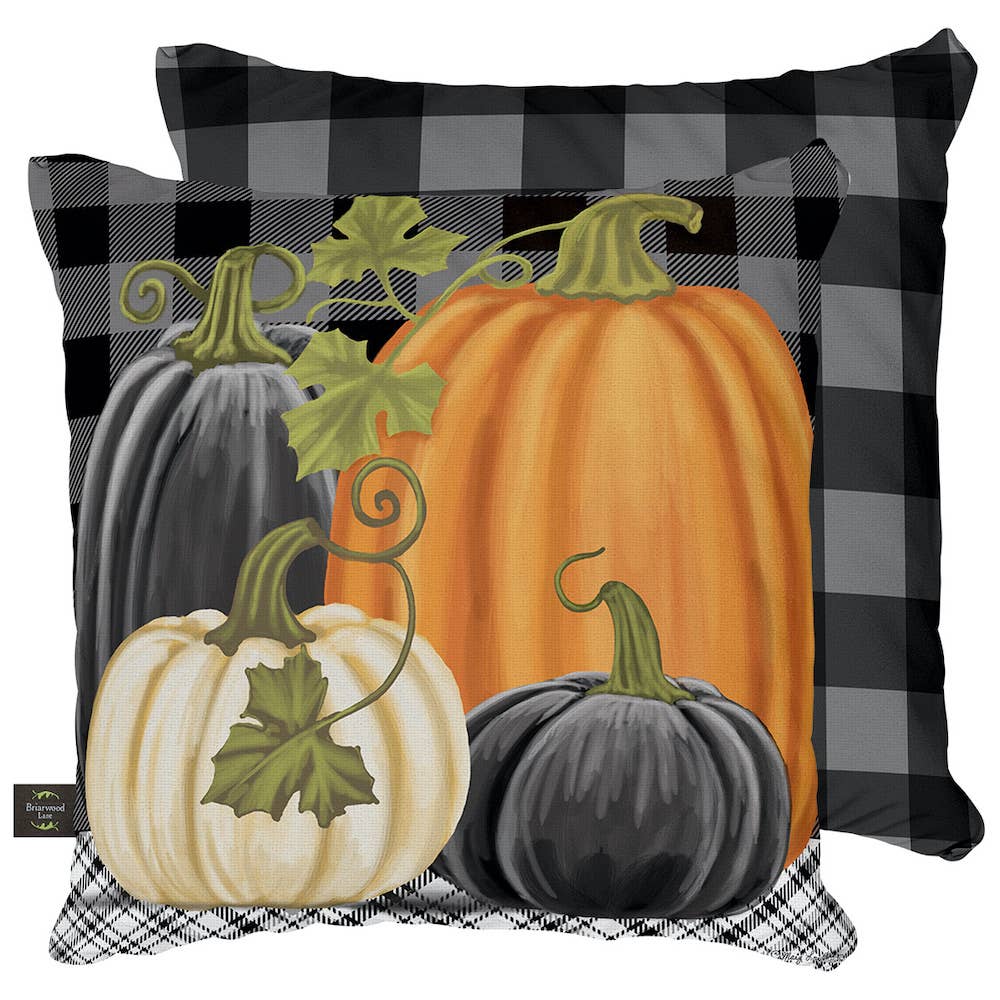 Checkered Pumpkins Decorative Pillow