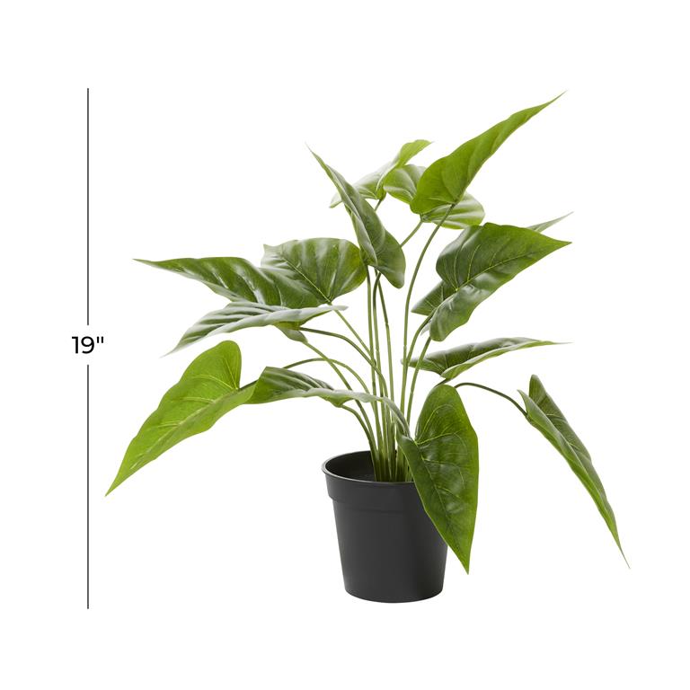 GREEN FAUX FOLIAGE SWEETHEART ARTIFICIAL PLANT WITH REALISTIC LEAVES AND BLACK PLASTIC POT