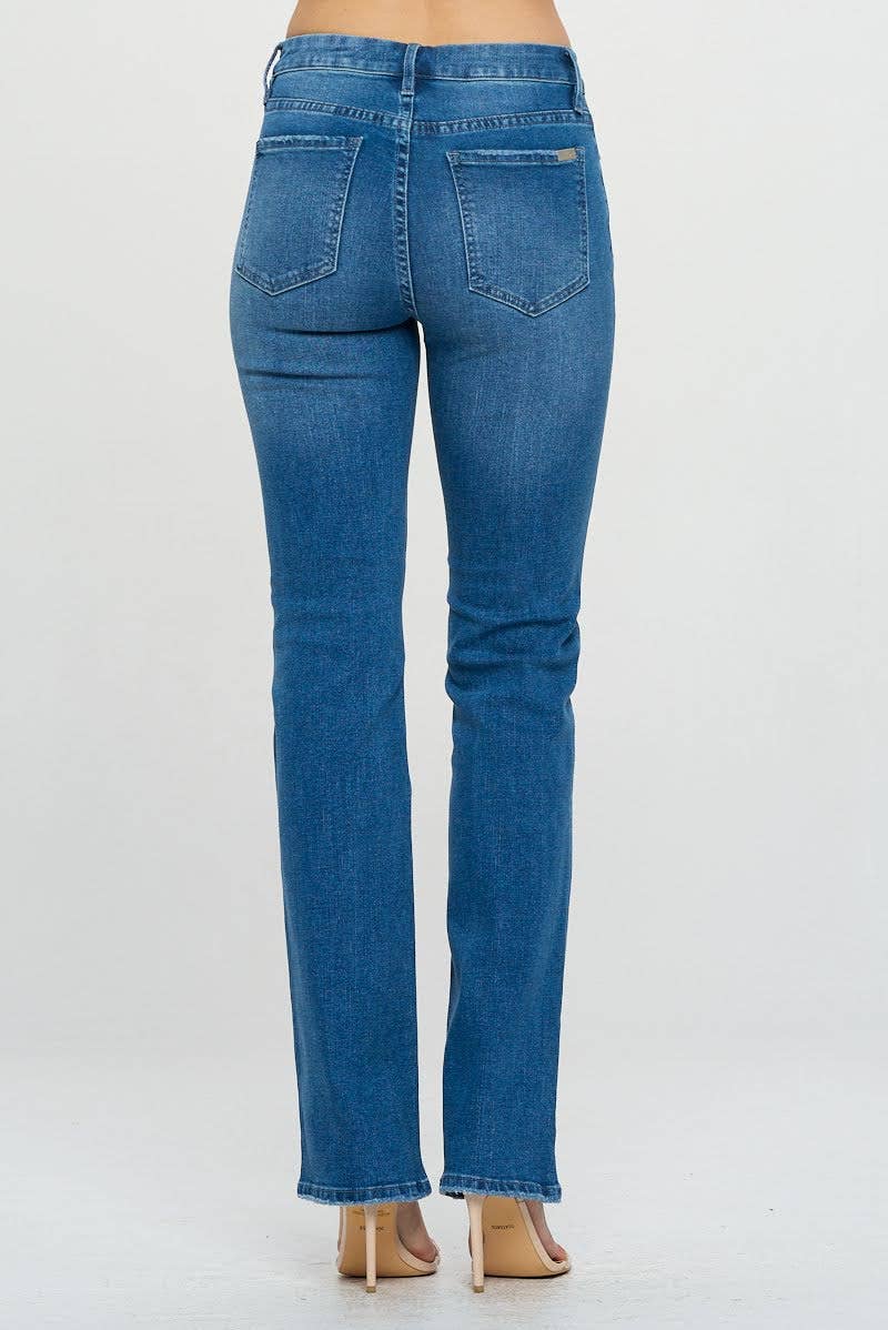 Medium Wash - Mid Rise Classic Boot Cut Jeans