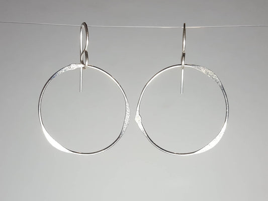 Sterling Silver Earrings Large Circle