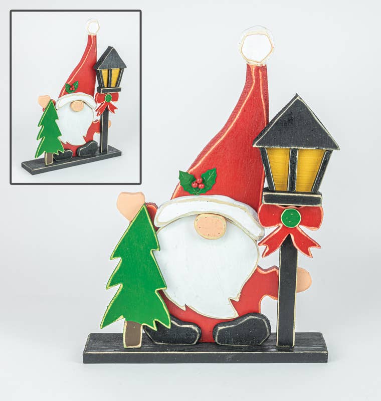 GNOME WITH TREE AND LANTERN STANDER