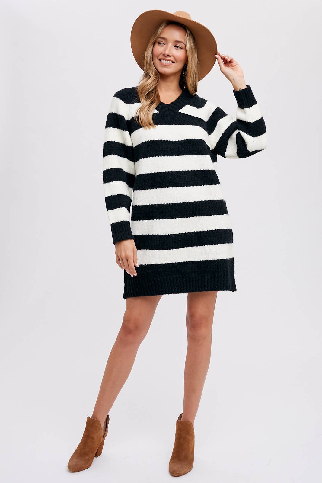 STRIPED SWEATER DRESS