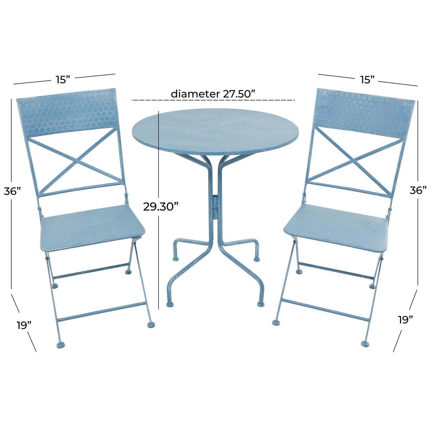 Metal Turquoise Bistro Set