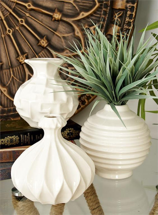 Small Short White Vase - Various Styles 1 Each