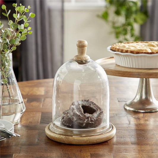 CLEAR GLASS CAKE STAND WITH GLASS LID