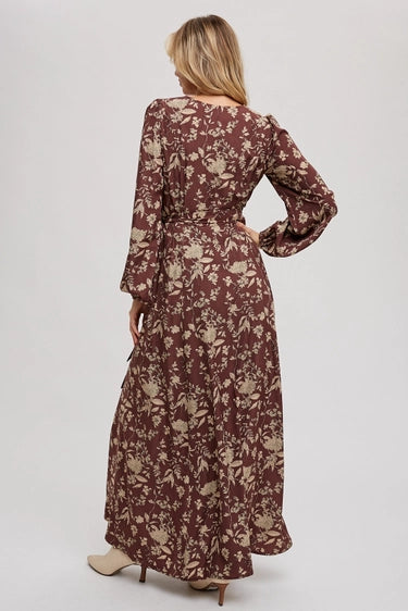 Floral Print Wrap Maxi Dress