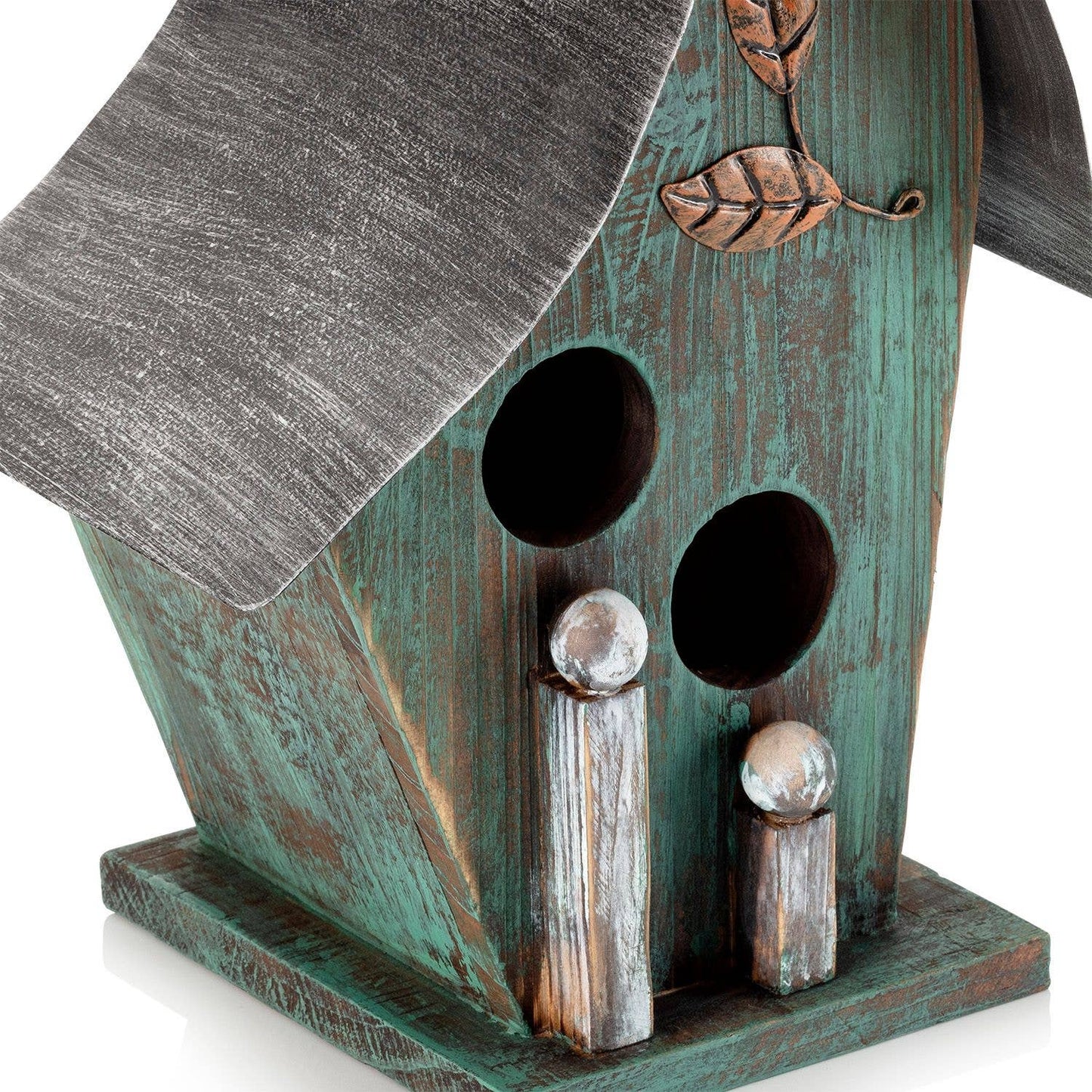 Turquoise Artful Wooden Birdhouse