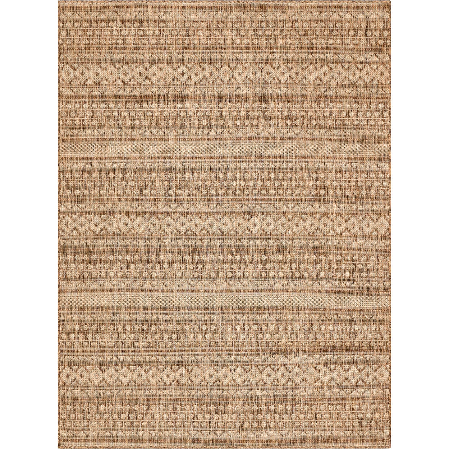 Arwen Tribal Indoor/Outdoor Brown Textured Rug