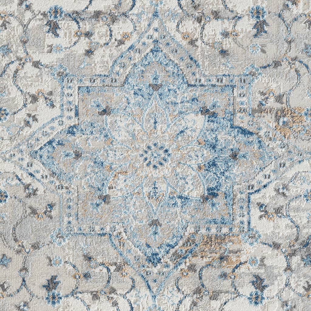 Medallion Woven Area Rug, Blue