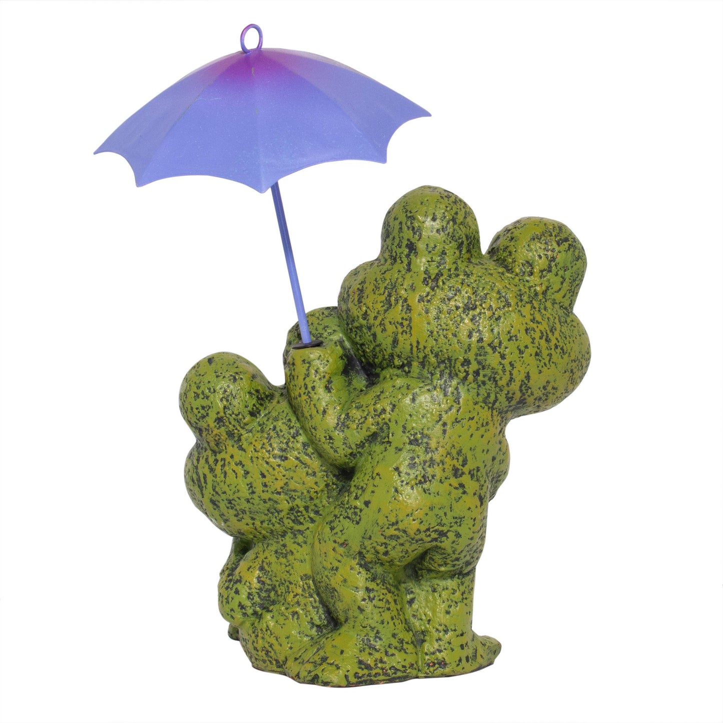 Frog Duo with Purple Umbrella Statue