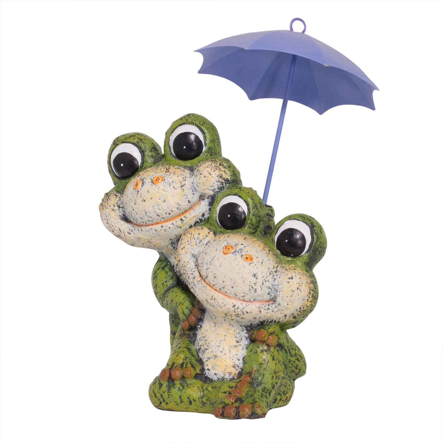 Frog Duo with Purple Umbrella Statue