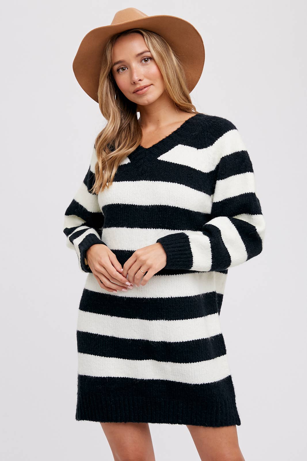 STRIPED SWEATER DRESS