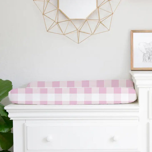 Changing Pad Cover, Pink Plaid