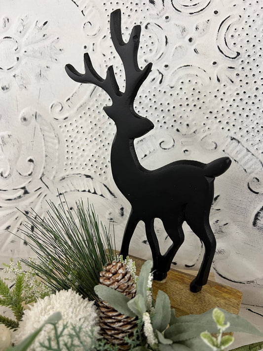 Aluminum Black Reindeer 7.5x10.25in