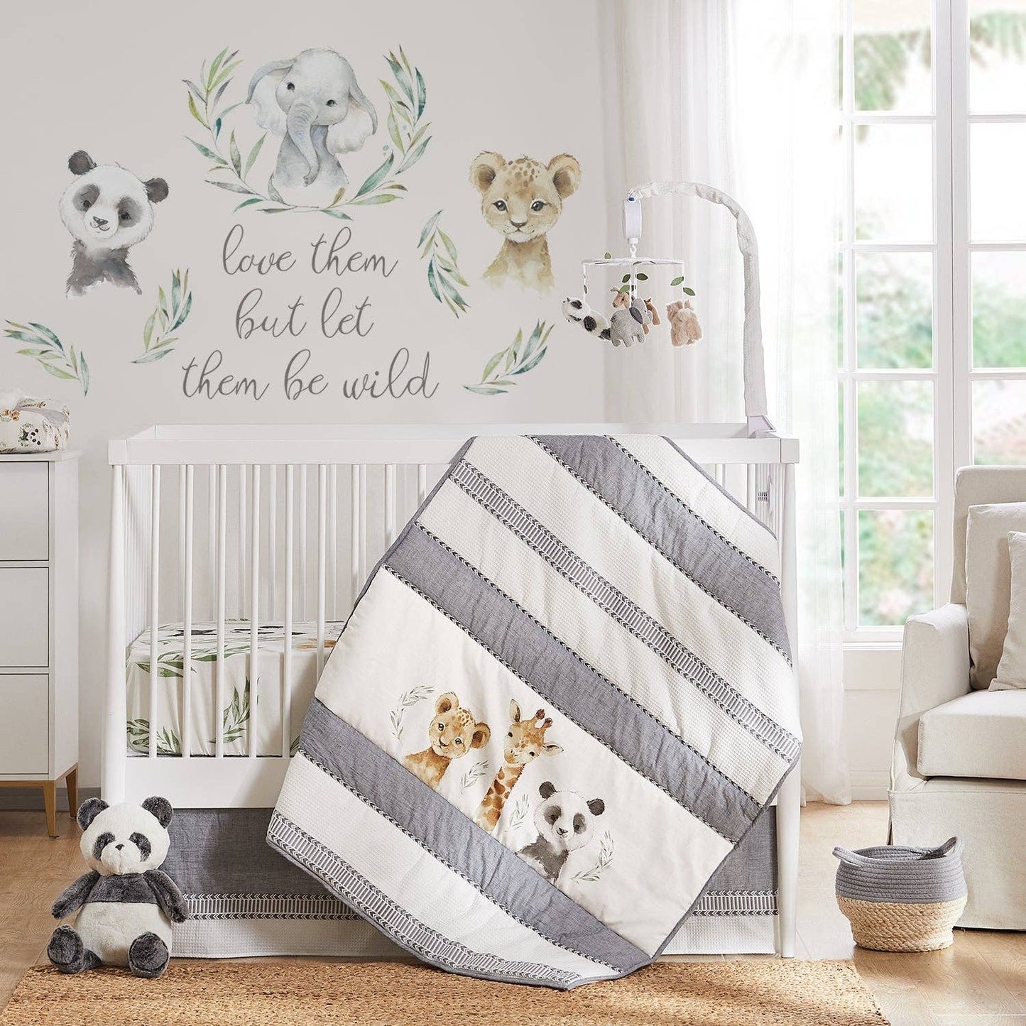 Mozambique Cotton Crib Fitted Sheet Animals